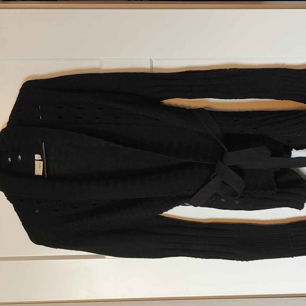 Daytrip womens long sleeve tie waist open knit cardigan size small